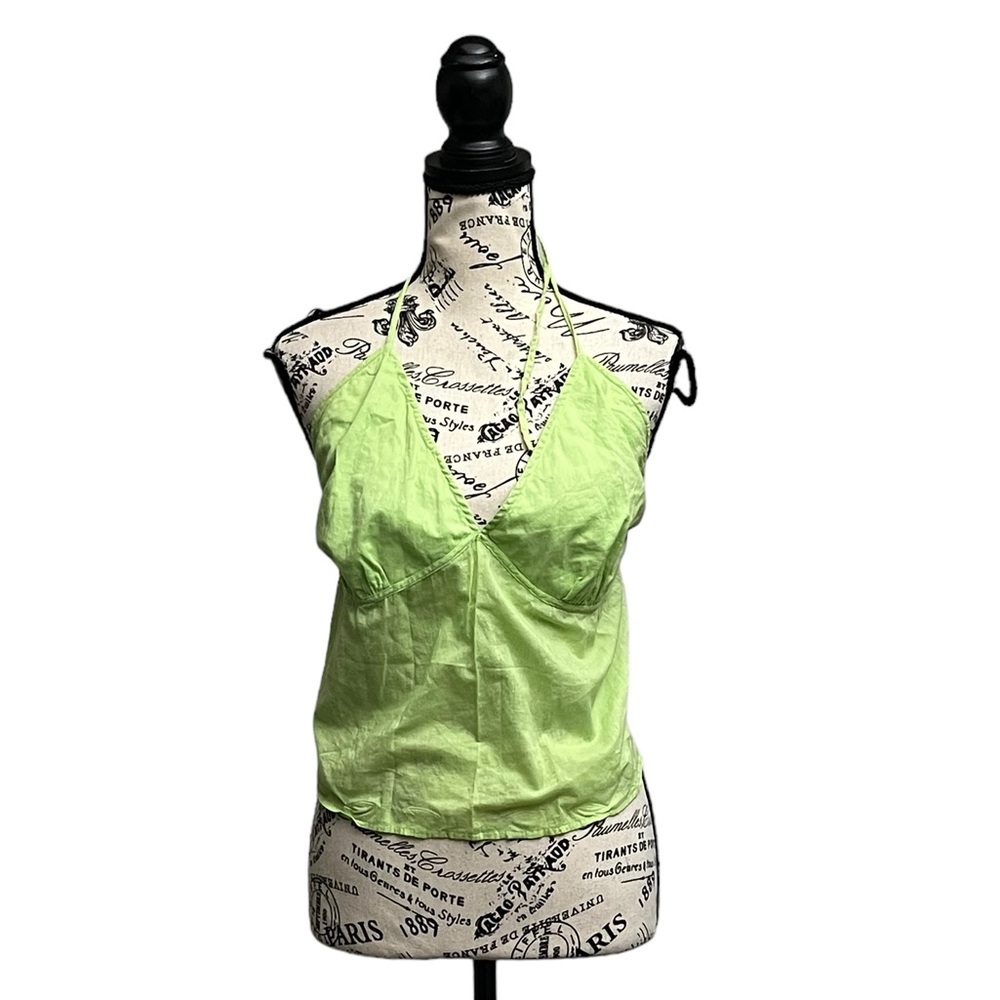 Vintage y2k vneck halter tank top women’s crop top hippie hipster retro M 10/12 - Picture 1 of 8